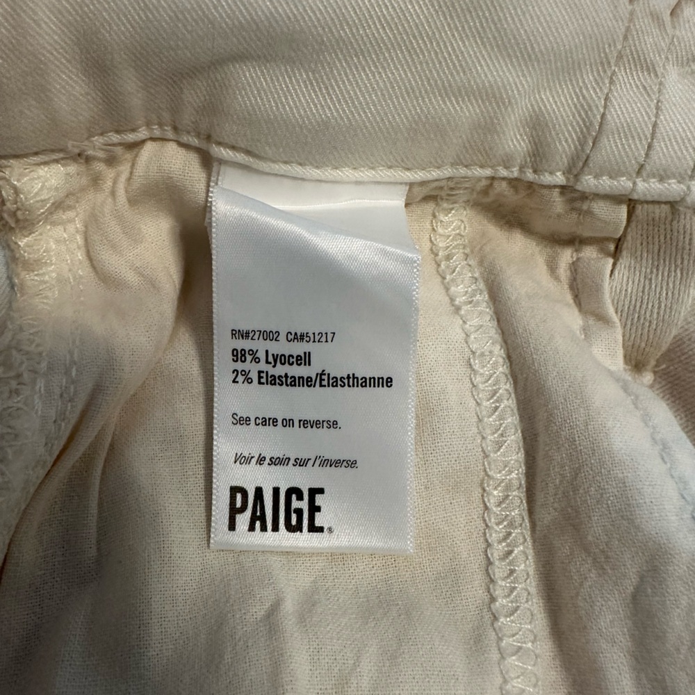 PAIGE Paperbag Waist Shorts Size 31 Quartz Sand Tie Waist NWT Beige Summer - Picture 7 of 16